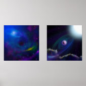 Spacial Fantasies Planeten op Vuur Muurkunst Sets (Voorkant)