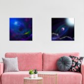 Spacial Fantasies Planeten op Vuur Muurkunst Sets (Woonkamer)