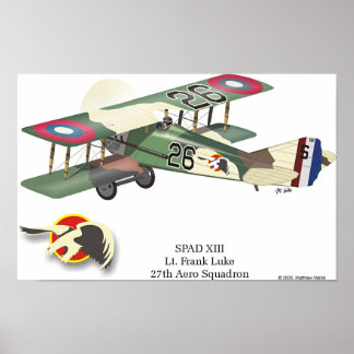 Spad XIII gevlogen door Lt. Frank Luke Poster