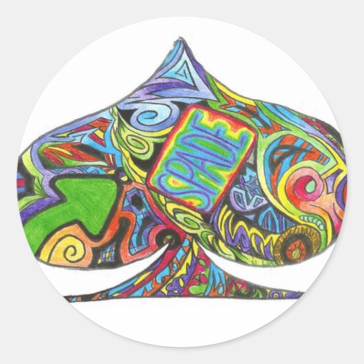 spade abstracte sticker blad (Voorkant)