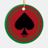 Spade Casino Christmas Ornaments Keramisch Ornament (Voorkant)
