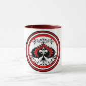  Spade Design White/Red/Black Mok (Midden)