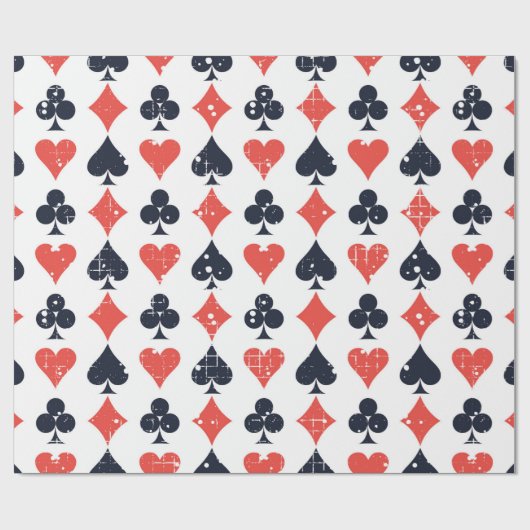 Spade, diamant, hart, clubpatroon cadeaupapier (Vlak)