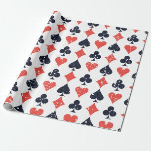 Spade, diamant, hart, clubpatroon cadeaupapier