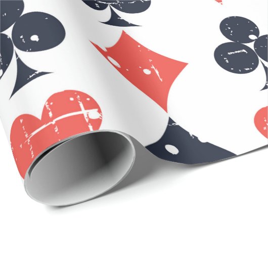 Spade, diamant, hart, clubpatroon cadeaupapier (Rol Hoek)