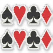 Spade, Diamond, Club, hartspelkaartuitjes x2 Sticker (Voorkant)