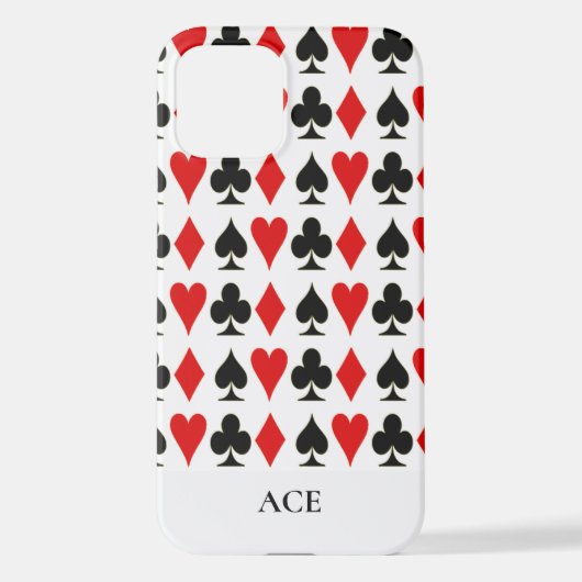 Spade, Diamond, Club, Heart Card Suits Lucky iPhone Hoesje (Achterkant)