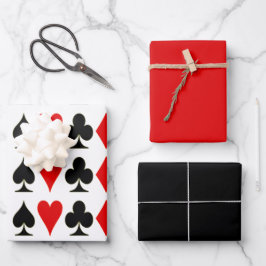 Spade, Diamond, Club, Heart Plays Card Suits Inpakpapier Vel