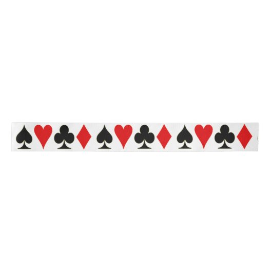 Spade, Diamond, Club, Heart Plays Card Suits Satijnen Lint (Voorkant)