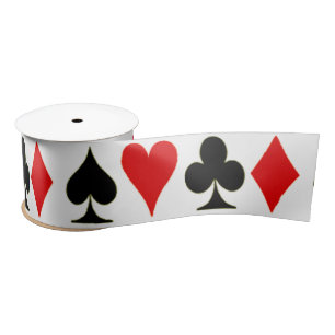 Spade, Diamond, Club, Heart Plays Card Suits Satijnen Lint