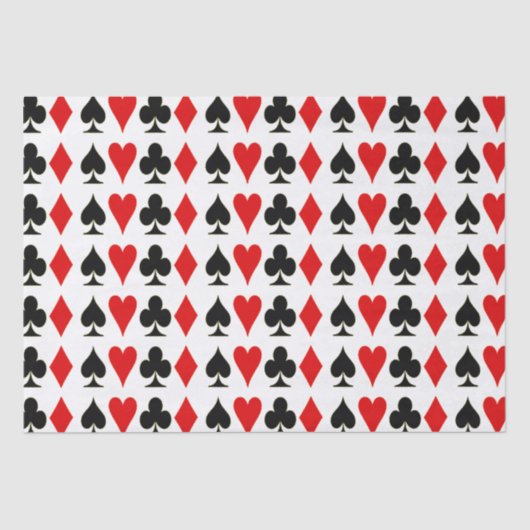 Spade, Diamond, Club, Heart Plays Card Suits Tissuepapier (Voorkant)