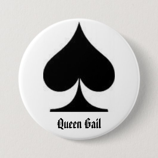 spade, Koningin Gail Ronde Button 7,6 Cm (Voorkant)
