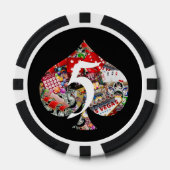 Spade - Las Vegas Speel Kaart Shape Poker Chips (Voorkant)