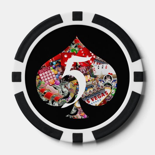 Spade - Las Vegas Speel Kaart Shape Poker Chips (Voorkant)