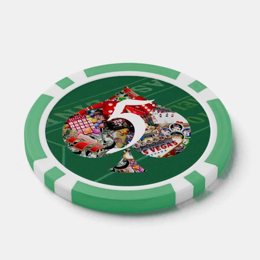 Spade - Las Vegas Speel Kaart Shape Poker Chips (Enkel)