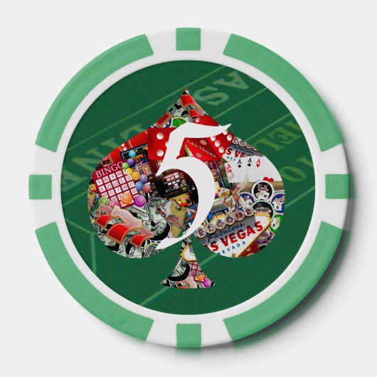 Spade - Las Vegas Speel Kaart Shape Poker Chips (Voorkant)