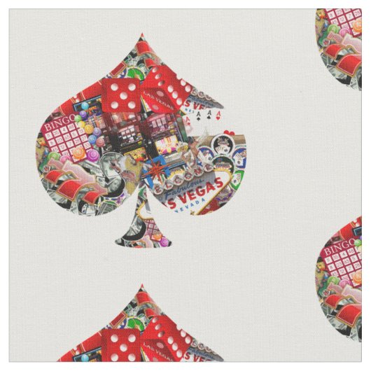 Spade - Las Vegas Speel Kaart Shape Stof (Close Up)