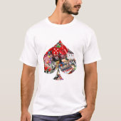 Spade - Las Vegas Spel Kaart Shape T-Shirt (Voorkant)