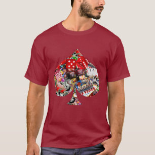 Spade - Las Vegas Spel Kaart Shape T-Shirt