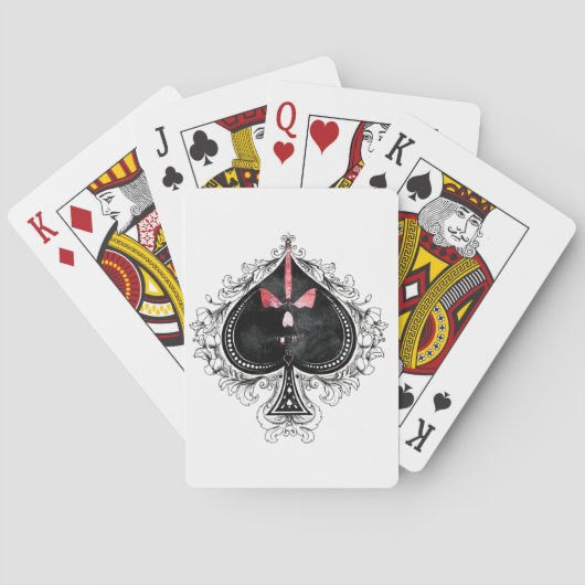 spade met schedel gezicht speelkaarten (Achterkant)