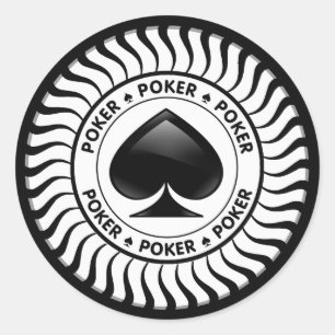 Spade Poker Chip Ronde Sticker