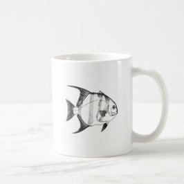 Spadefish Line Art Koffiemok