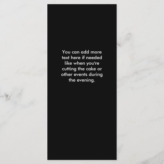 Spades-casino-bruiloft Menu (Achterkant)