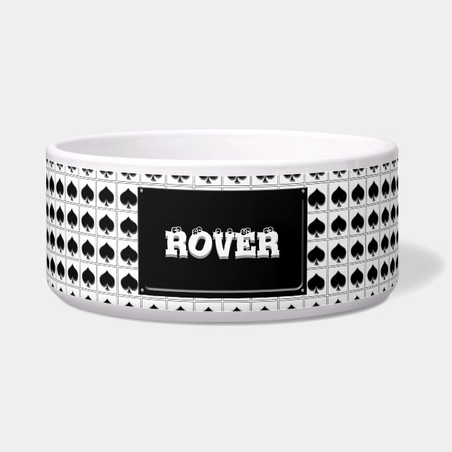 Spades die het patroon van het kaartpak spelen voerbakje (Voorkant)