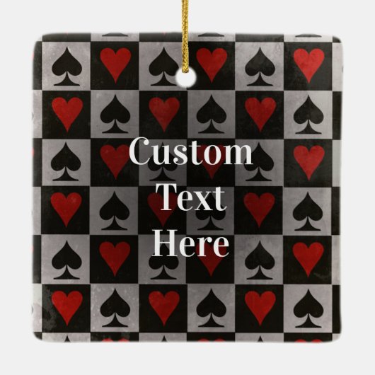 Spades en harten Design Keepomwille Ornament (Achterkant)