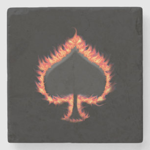Spades Flames Stenen Onderzetter