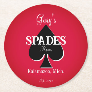 Spades Kaart Game Room Round Paper Onderzetters