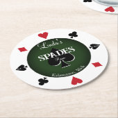 Spades Kaart Game Room Round Paper Onderzetters (Gebogen)
