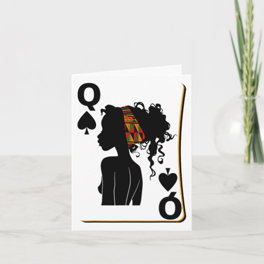 Spades Queen Kaart Afro Amerikaanse zwarte geschie (Voorkant)