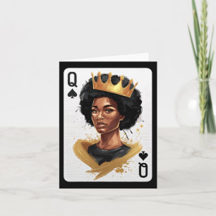 Spades Queen Poker Kaart Afro Amerikaanse zwarte g