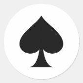 Spadesymbool Ronde Sticker (Voorkant)