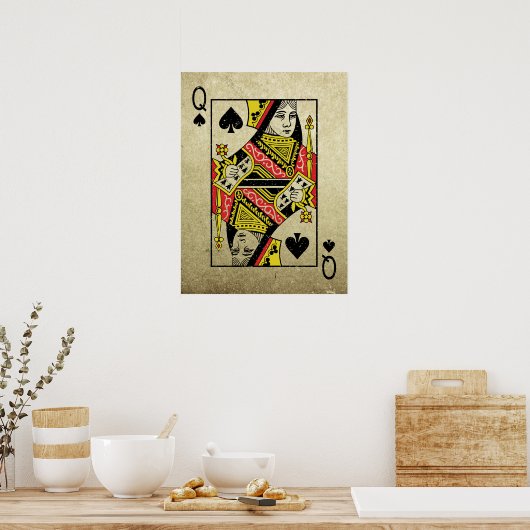 Spadkoningin  speelkaarten poster (Keuken)