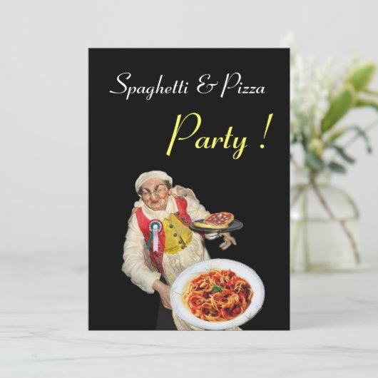 SPAGETTI EN PIZZA PARTIJ, RESTAURANT groen Kaart (Staand voorkant)