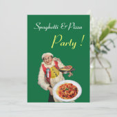 SPAGETTI EN PIZZA PARTIJ, RESTAURANT groen Kaart (Staand voorkant)