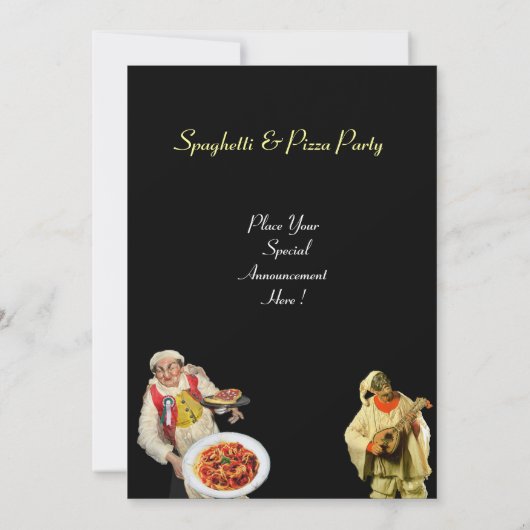 SPAGETTI EN PIZZA PARTIJ, RESTAURANT groen Kaart (Achterkant)