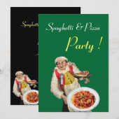 SPAGETTI EN PIZZA PARTIJ, RESTAURANT groen Kaart (Voorkant / Achterkant)