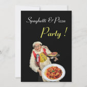 SPAGETTI EN PIZZA PARTIJ, RESTAURANT zwart rood Kaart (Voorkant)