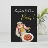 SPAGETTI EN PIZZA PARTIJ, RESTAURANT zwart rood Kaart (Staand voorkant)