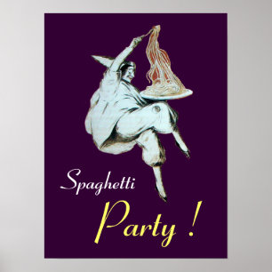 SPAGETTI PARTIJ, ITALIAANSE KITCHEN, paars Poster
