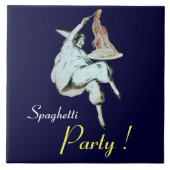 SPAGETTI PARTIJ, ITALIAANSE KITCHEN, paars Tegeltje (Voorkant)