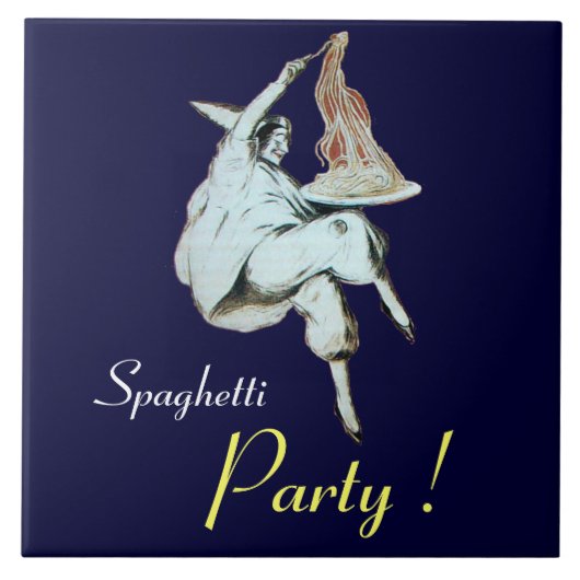 SPAGETTI PARTIJ, ITALIAANSE KITCHEN, paars Tegeltje (Voorkant)