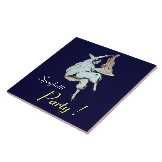 SPAGETTI PARTIJ, ITALIAANSE KITCHEN, paars Tegeltje (Zijkant)