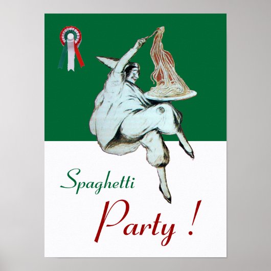 SPAGETTI PARTIJ, ITALIAANSE KITCHEN, rood groen wi Poster (Voorkant)