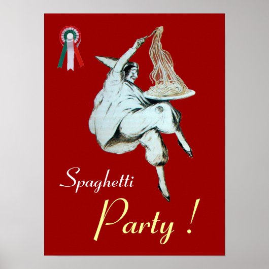 SPAGETTI PARTIJ, ITALIAANSE KITCHEN, rood groen wi Poster (Voorkant)