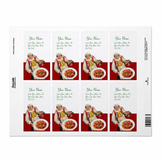 SPAGETTI PARTIJ ITALIAANSE RESTAURANT CHEF Rood wi Etiket (Full Sheet)