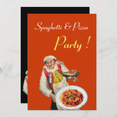 SPAGETTI & PIZZA PARTIJ, RESTAURANT oranje zwart Kaart (Voorkant / Achterkant)